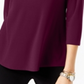 Alfani Women's Buckle Detail Tunic Merlot  Size Petite S/M