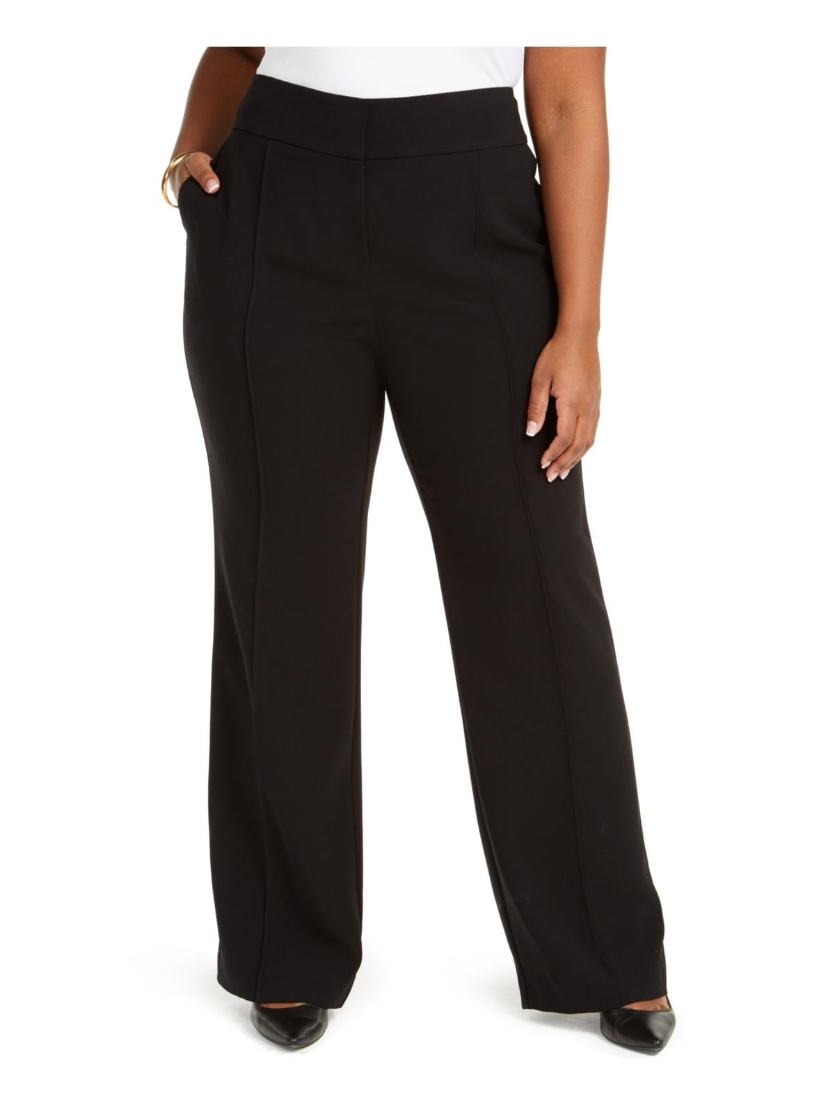 Alfani Women's Plus High Rise Trousers Black Size 18W