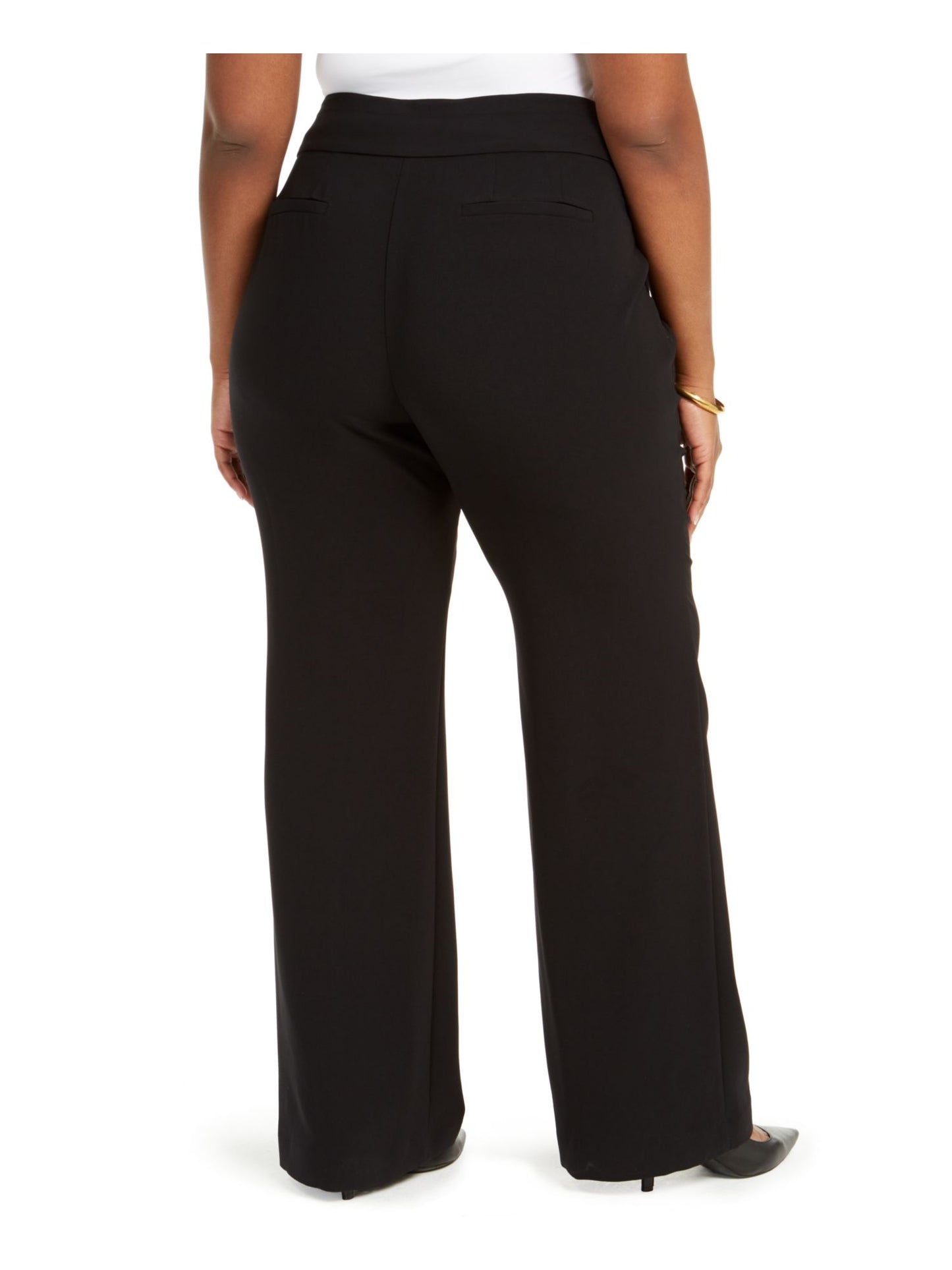 Alfani Women's Plus High Rise Trousers Black Size 18W