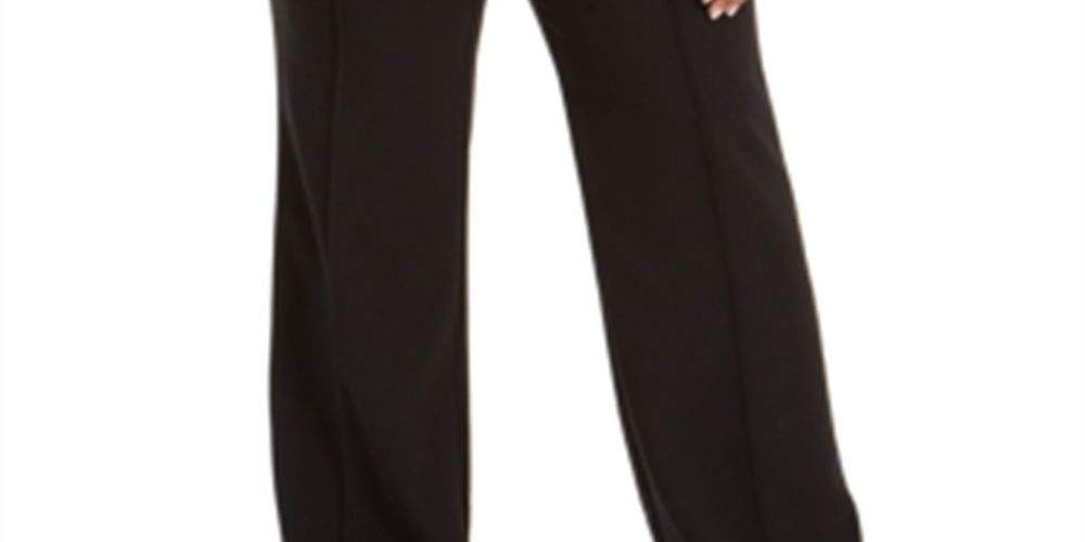 Alfani Women's Plus High Rise Trousers Black Size 18W
