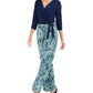 NY Collection Women's Printed SurPetite Lice JumPetite Suit Navy Size Petite XL