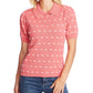 CeCe Women's Coral Polka Dot Short Sleeve Peter Pan Collar T-Shirt Top Pink Size M
