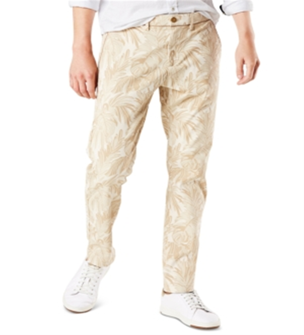 Dockers Men's Straight Leg Stretch Patterned Slim Fit Chino Pant Brown Size 38X29
