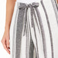 Style & Co Women's Striped Tie Waist Wide Leg Pants Black Size Medium