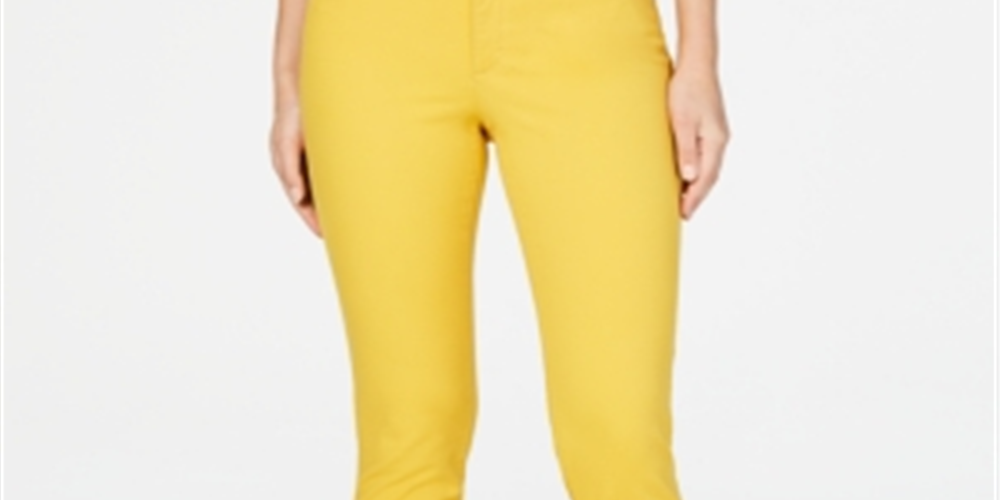 Charter Club Women's Lexington Straight Leg Jeans Yellow Size 8