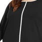 Alfani Women's Plus Contrast Stripe Tunic Black Size 0X