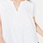 Alfani Women's V Neck Textured Top White Size Petite Small