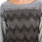 JM Collection Women's Metallic Stitched Drop Shoulder Sweater Black Size X-Large