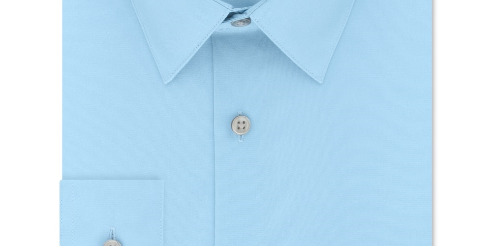 Calvin Klein Men's Classic Regular Fit Stretch Flex Collar Solid Dress Shirt Blue Size 17.5X34-35