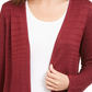 Alfani Women's Metallic Open Front Cardigan Red Size XX-Large