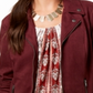 Style & Co Women's Faux Suede Moto Jacket Red Size XS