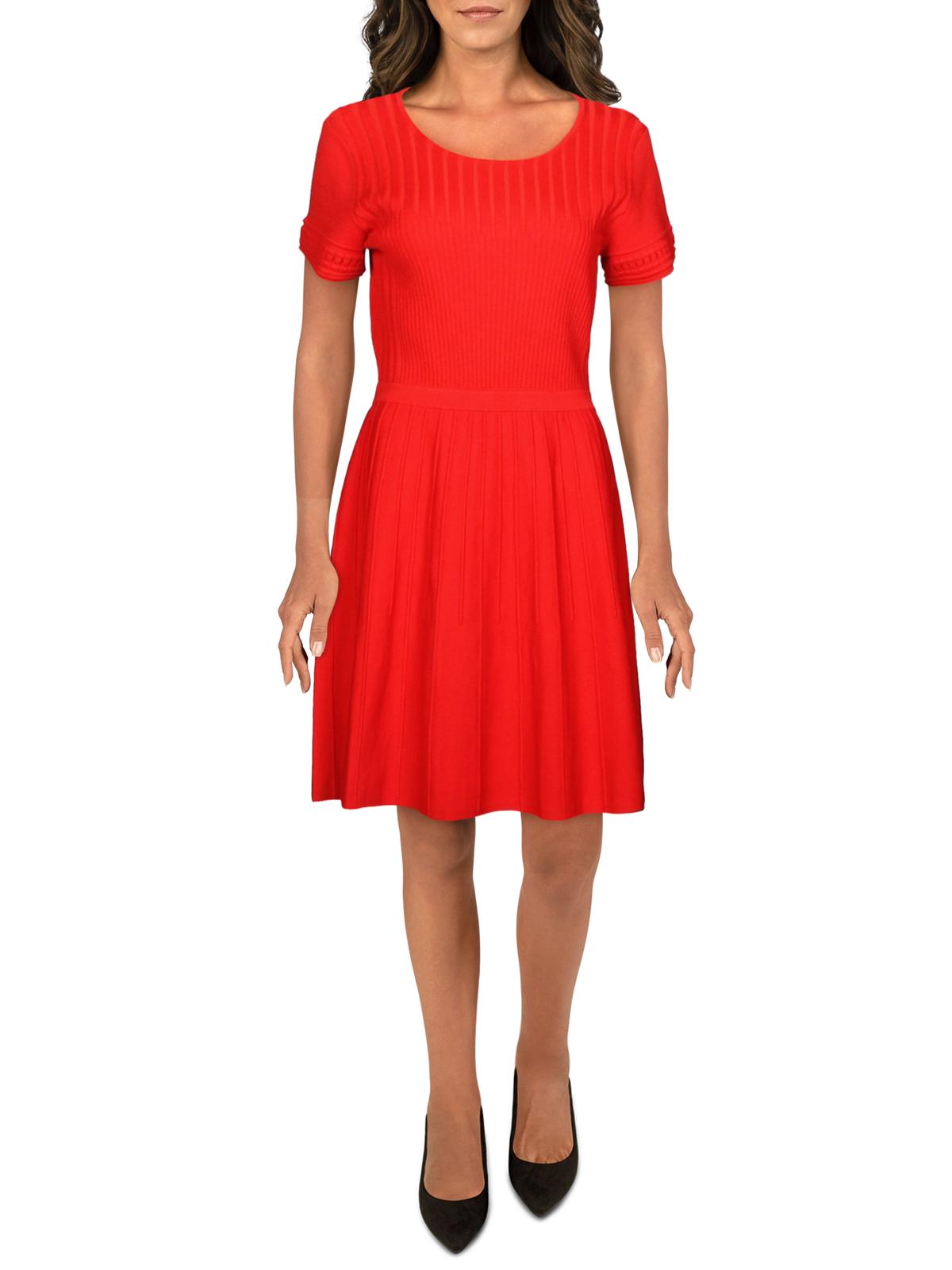 Parker Women's Hamilton Open Back Knit Cocktail Dress Red Size Large