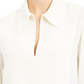 Theory Men's Blouse Collar Split Neck Silk Beige Size Small