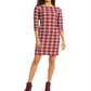 Charter Club Women's Plaid Sheath Dress Cranberry Size -Petite L