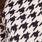 Charter Club Women's Houndstooth 3/4 Sleeve Jewel Neck Top Pink Size Petite Medium