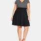 City Chic Women's Sailor Stripe Dress Black Size 20W
