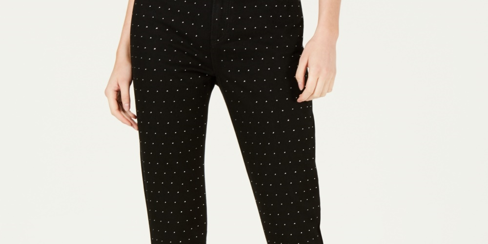 Rewash Junior's Studded Skinny Jeans Black Size 11