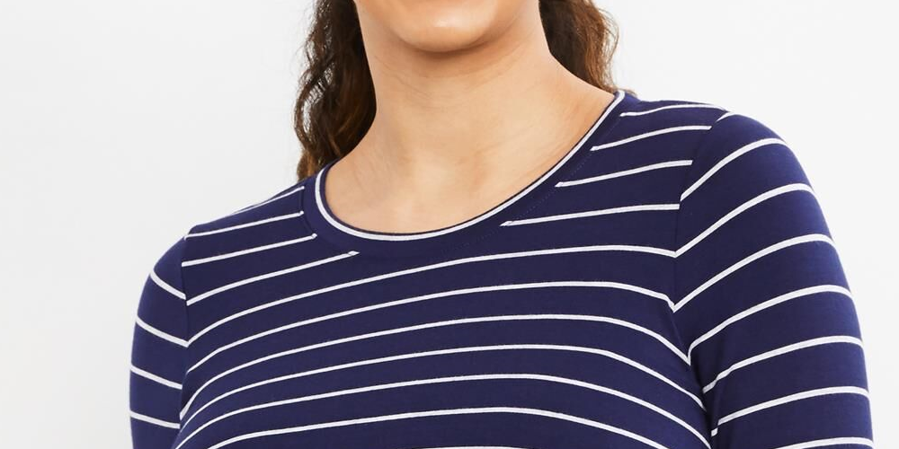 A Pea In The Pod Women's Long Sleeve Pull Over Drop Shoulder Nursing Tee Navy  Size XS