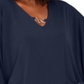 JM Collection Women's Hardware Batwing-Sleeve Tunic Blue Size Medium