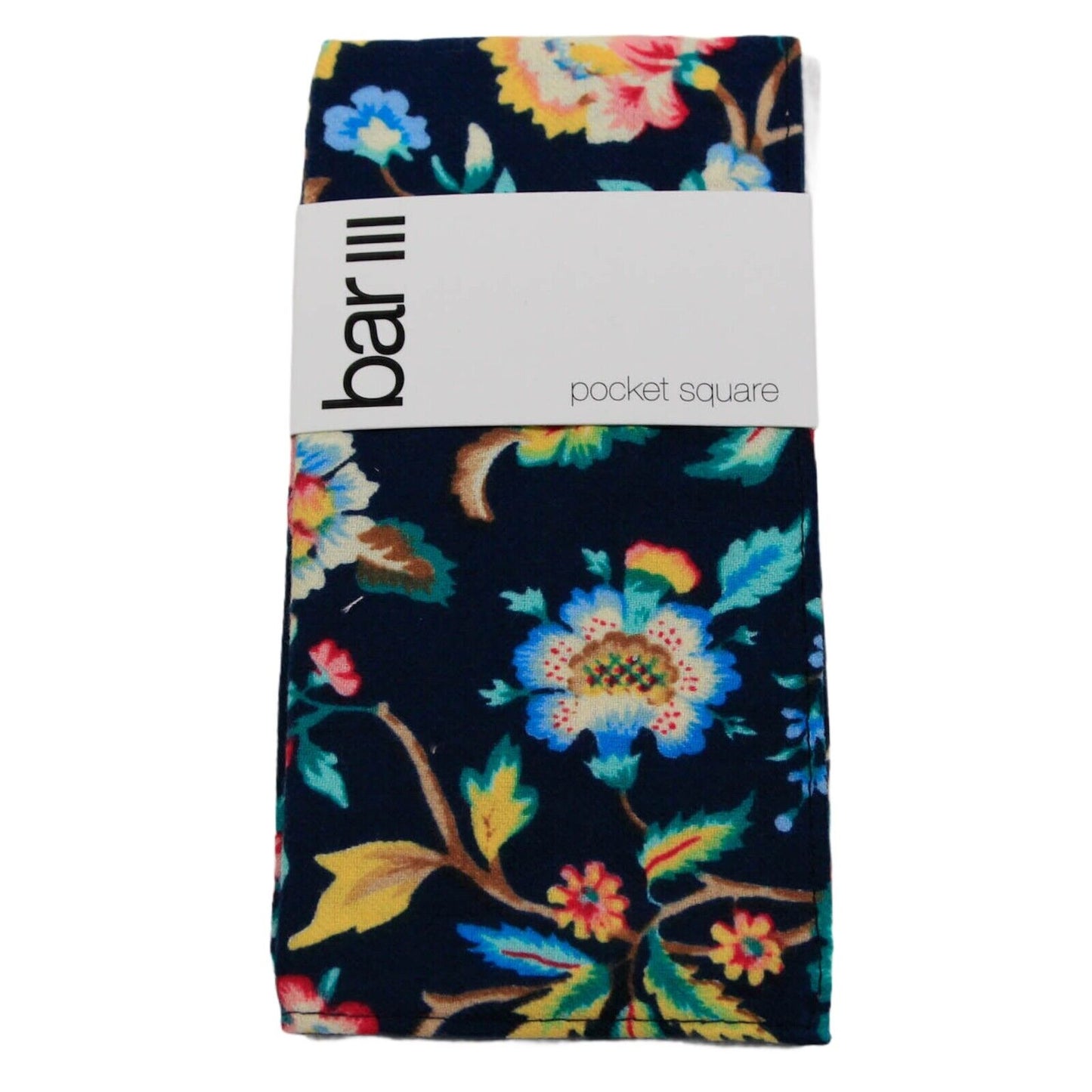 Bar III Men's Floral One Pocket Square Blue One Size