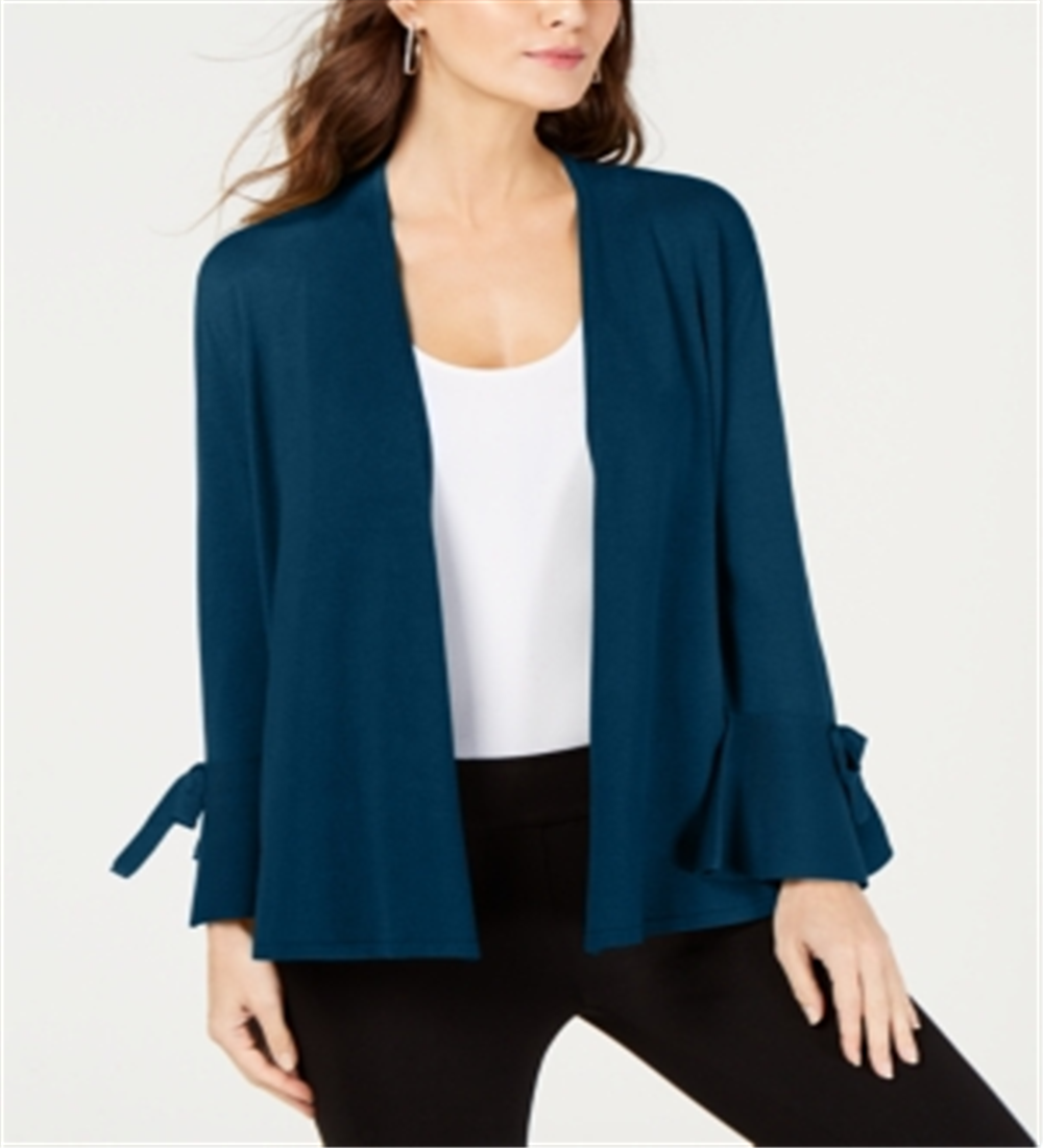 Alfani Women's Tie Sleeve Cardigan Teal Size Petite XL