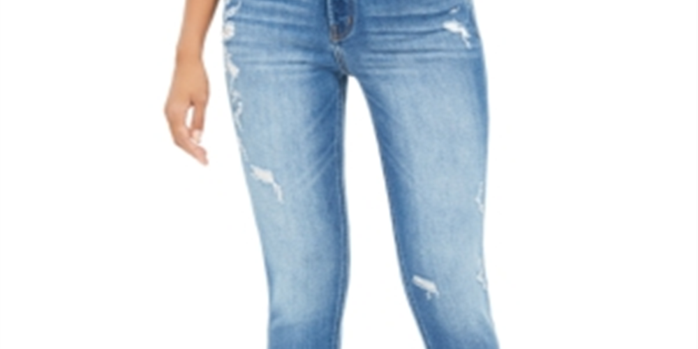 Flying Monkey Women's Cropped Distressed Skinny Jeans Blue Size 25
