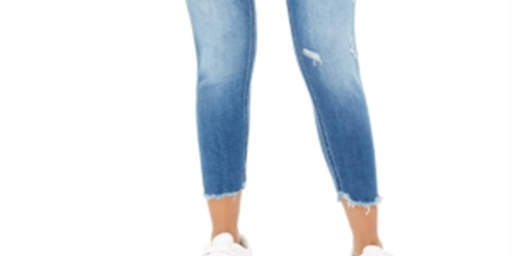 Flying Monkey Women's Cropped Distressed Skinny Jeans Blue Size 25