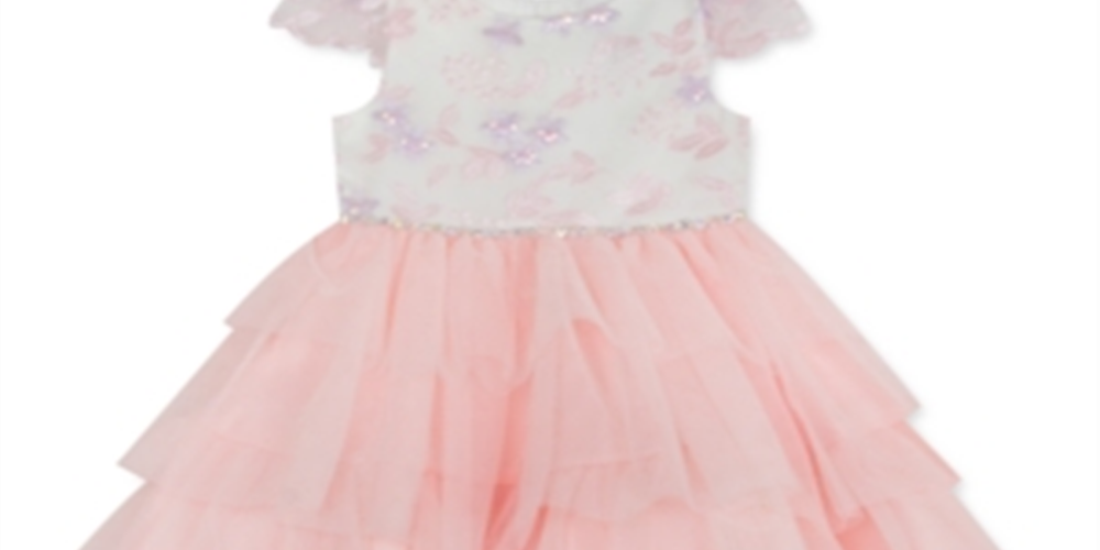 Rare Editions Toddler Girl's Tiered Tulle Dress Pink Size 2T