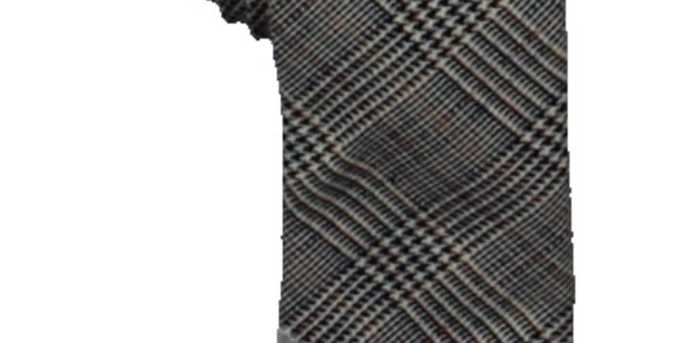 INC International Concepts Men's Houndstooth Floral Neck Tie Gray Size Regular
