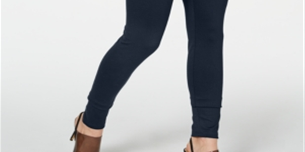INC International Concepts Women's Shaping Knit Full Length Snakeskin Leggings  Black -Beige Size S