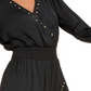 INC International Concepts Women's Studded Smocked Dress Black Size Petite Small