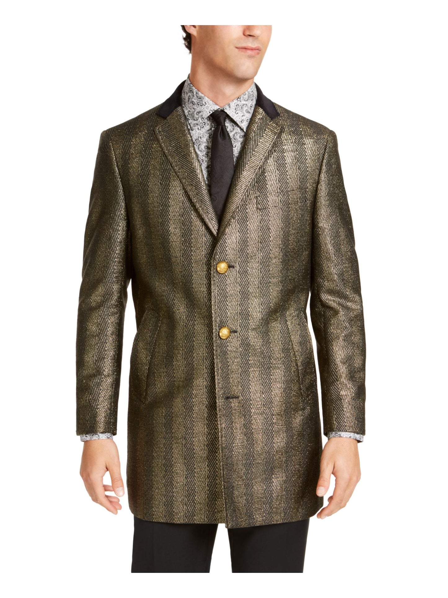 Tallia Men's Single Breasted Classic Fit Blazer Yellow Size XX-Large