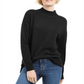 Karen Scott Women's Seam Detail Cotton Mock Neck Sweater Black Size X-Small