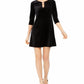 Msk Women's Plus Short Sleeve Solid Shift Dress Black Size 1X