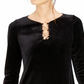 Msk Women's Plus Short Sleeve Solid Shift Dress Black Size 1X