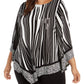 Alfani Women's Plus Asymmetric Animal Print Top Black Size 1X