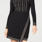 INC International Concepts Women's Studded Sweater Dress Black Size X-Small