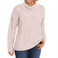 Charter Club Women's Cable Knit Sweater Pink Size Petite Small