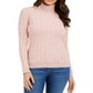 Charter Club Women's Cable Knit Turtleneck Sweater Blush Size Petite S