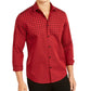 Alfani Men's Classic Fit Ombre Buffalo Check Shirt  Red Size XXX-Large