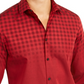 Alfani Men's Classic Fit Ombre Buffalo Check Shirt  Red Size XXX-Large