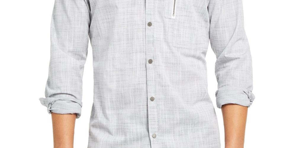 INC International Concepts Men's Murdock Cross Hatch Shirt White Size X-Large