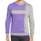 Alfani Men's Merino Blend Blocked Crewneck Sweater  Gray Size Large