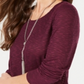 Style & Co Women's Waffle Knit Open Trim Top Purple Size Petite L
