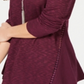 Style & Co Women's Waffle Knit Open Trim Top Purple Size Petite L
