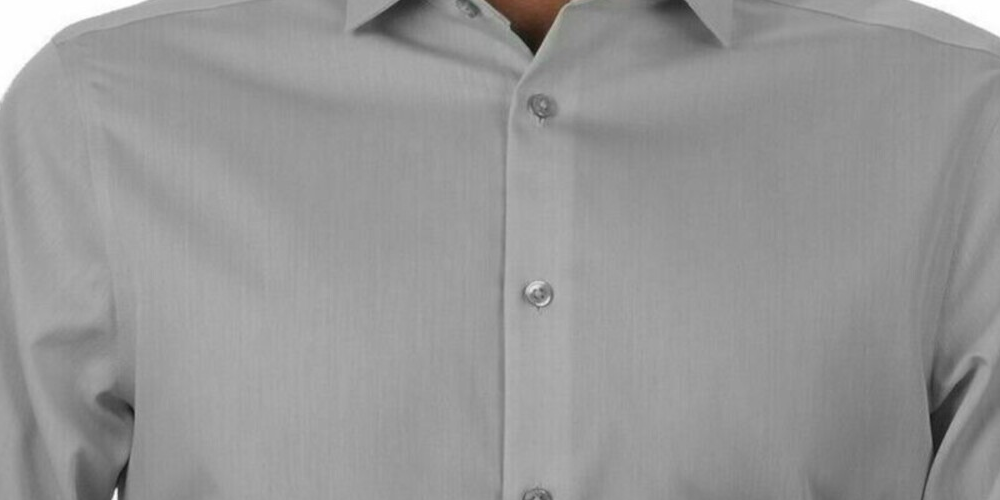 Kenneth Cole Men's Collared Dress Shirt Gray Size 34-35