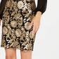 Calvin Klein Women's Sequined Floral Long Sleeve Jewel Neck Knee Length Sheath Dress Black Size 16