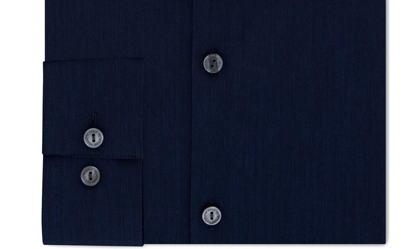 Kenneth Cole Reaction Men's The Flex Slim Fit Wrinkle Free Dress Shirt Blue Size 16.5X34X35