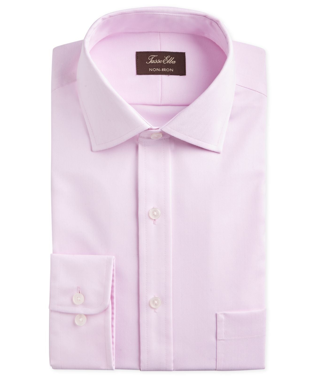 Tasso Elba Men's Regular Fit Button Down Dress Shirt Pink Size 16