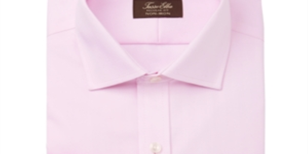 Tasso Elba Men's Regular Fit Button Down Dress Shirt Pink Size 16